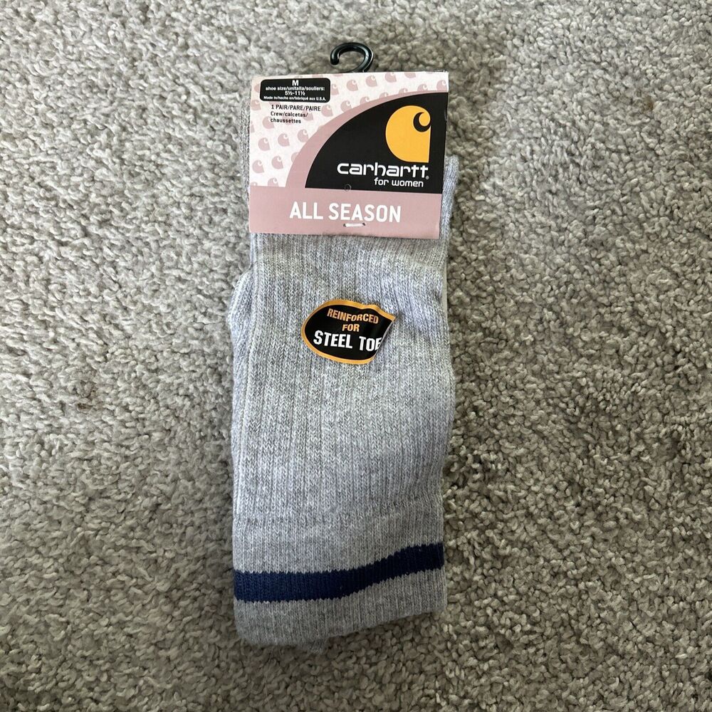 Carhartt All Season Women's Crew Socks Reinforced For Steel Toe M